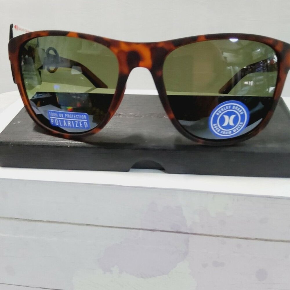 Men's Hurley Sun Zone 56mm Rounded Square Polarized Sunglasses Color: Tort